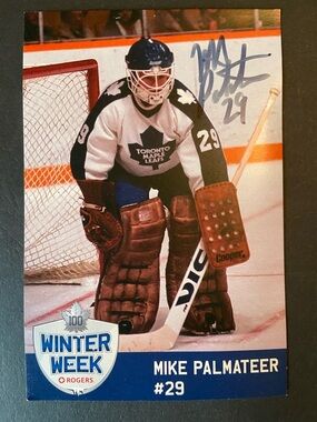Mike Palmateer Toronto Maple Leafs #29 Autographed 4x6 Hockey Card -White & Blue